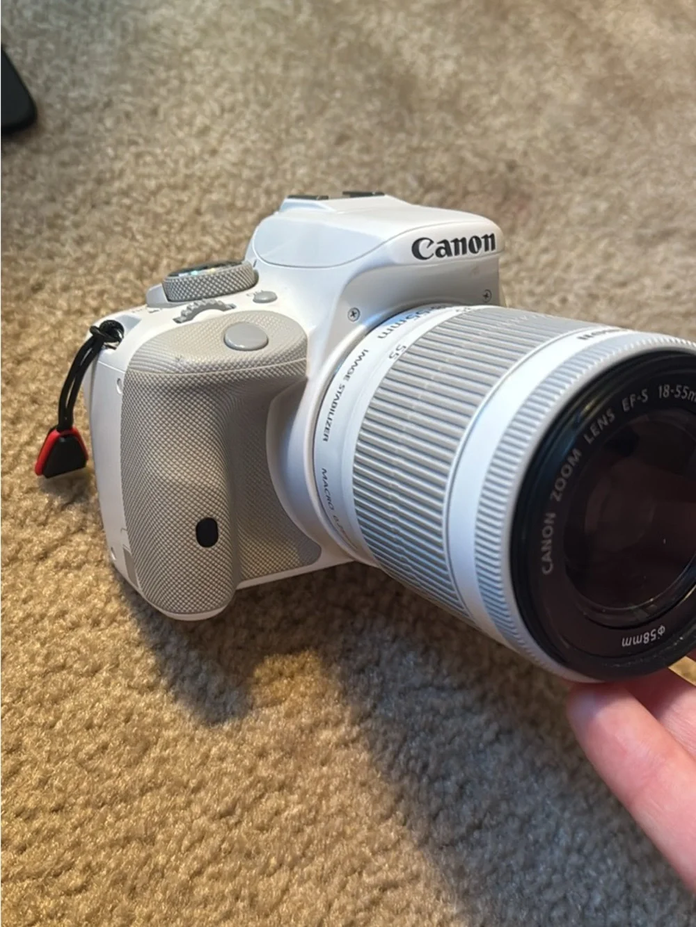 Canon EOS Rebel DSLR Camera in White with 18-55mm Lens